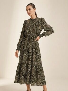 ⸻

M&S Collection Leopard Print Midi Dress – Size 10